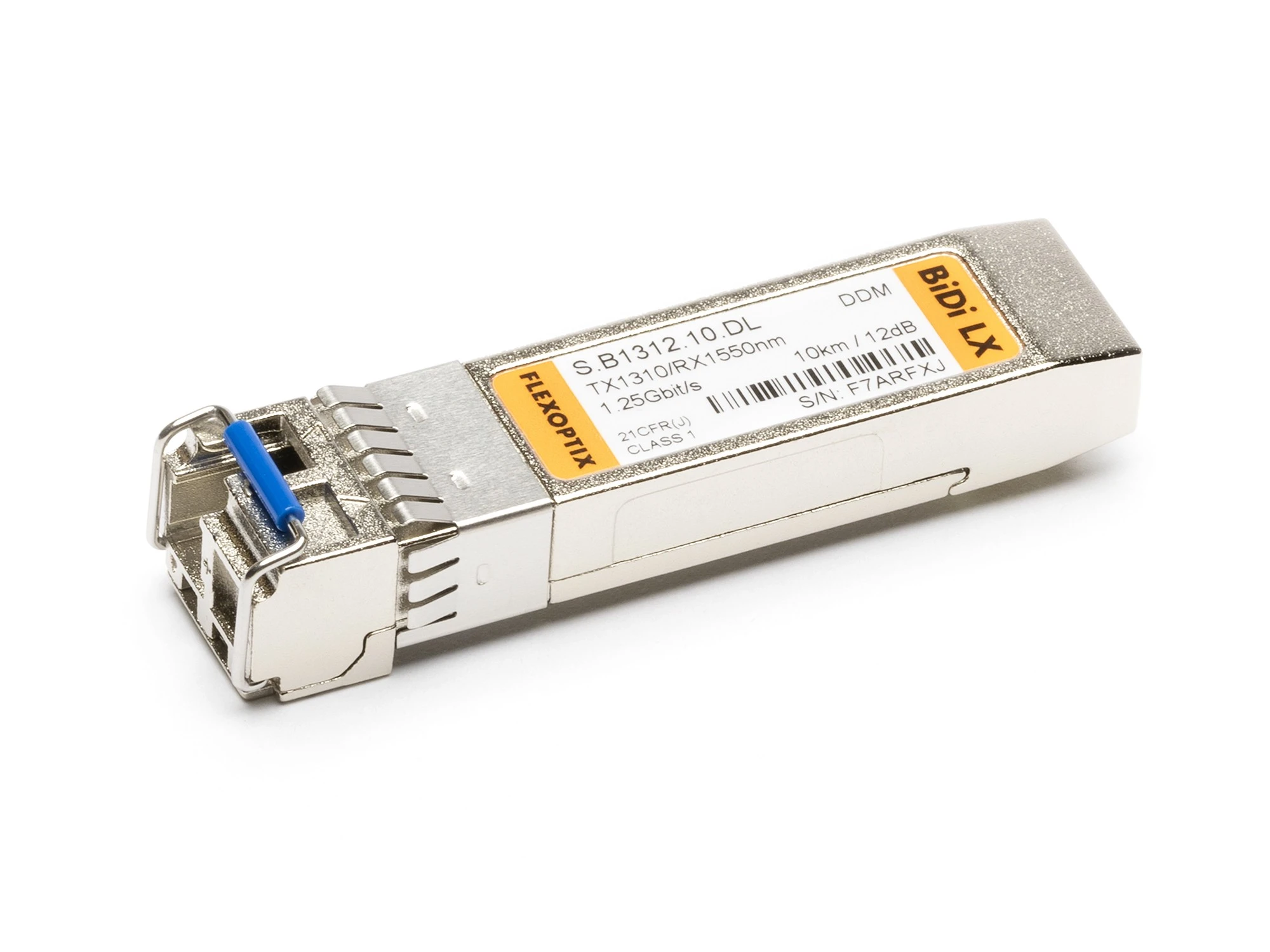 1G SFP BiDi LX 10 km, ᵀˣ1310 / ᴿˣ1550 nm, DDM, LC-Simplex, Singlemode