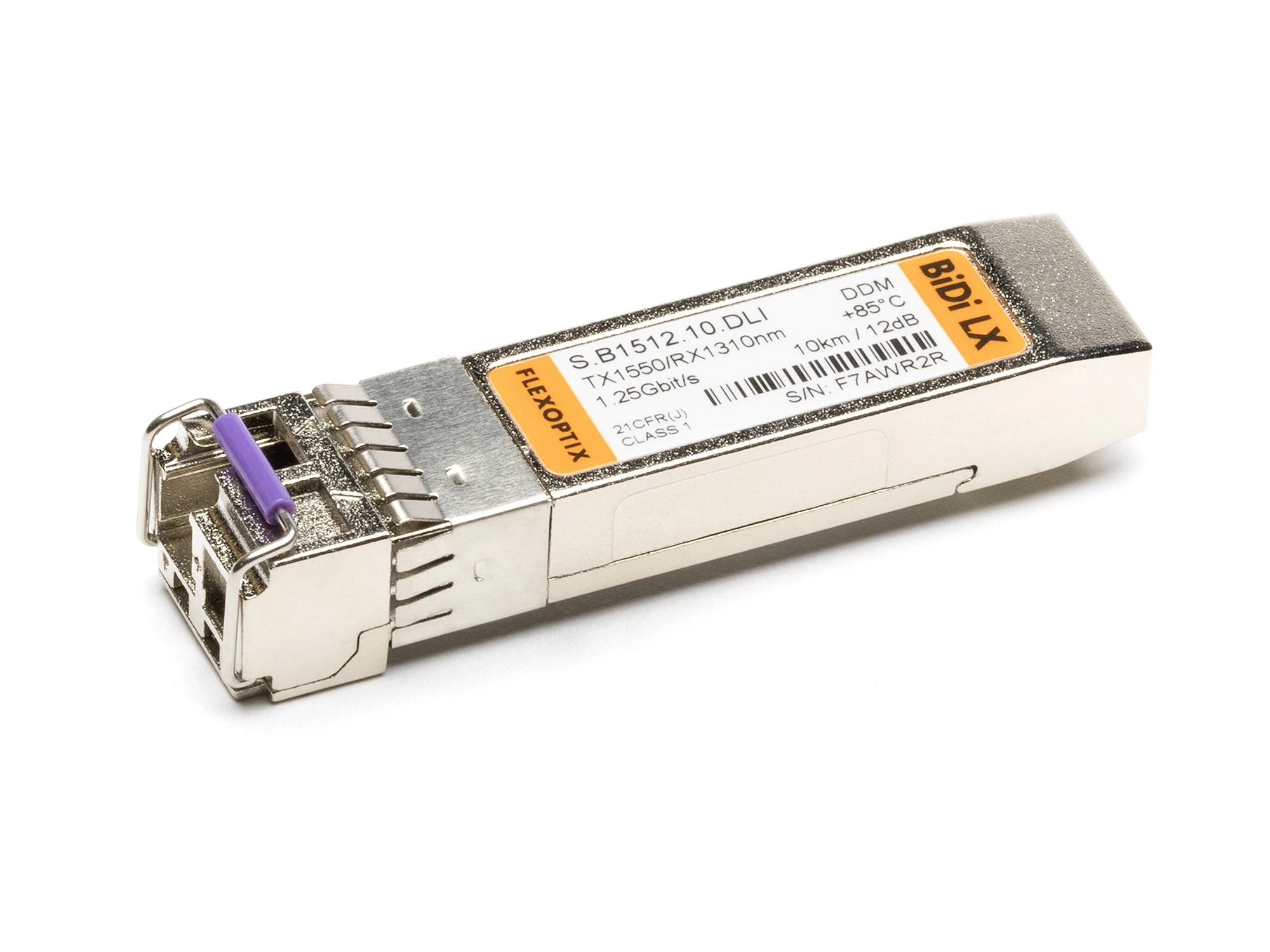 1G SFP BiDi LX 10 km, ᵀˣ1550 / ᴿˣ1310 nm, DDM, LC-Simplex, Singlemode