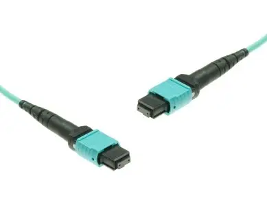 MTP® female to MTP® female Multimode OM3 cable 8 Cores, MPO compliant, 50/125 µm, aqua, 0.5 m - 100 m